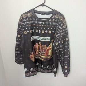 Gearhumans Ugly Christmas Jesus Custom Sweatshirt, Adult Large